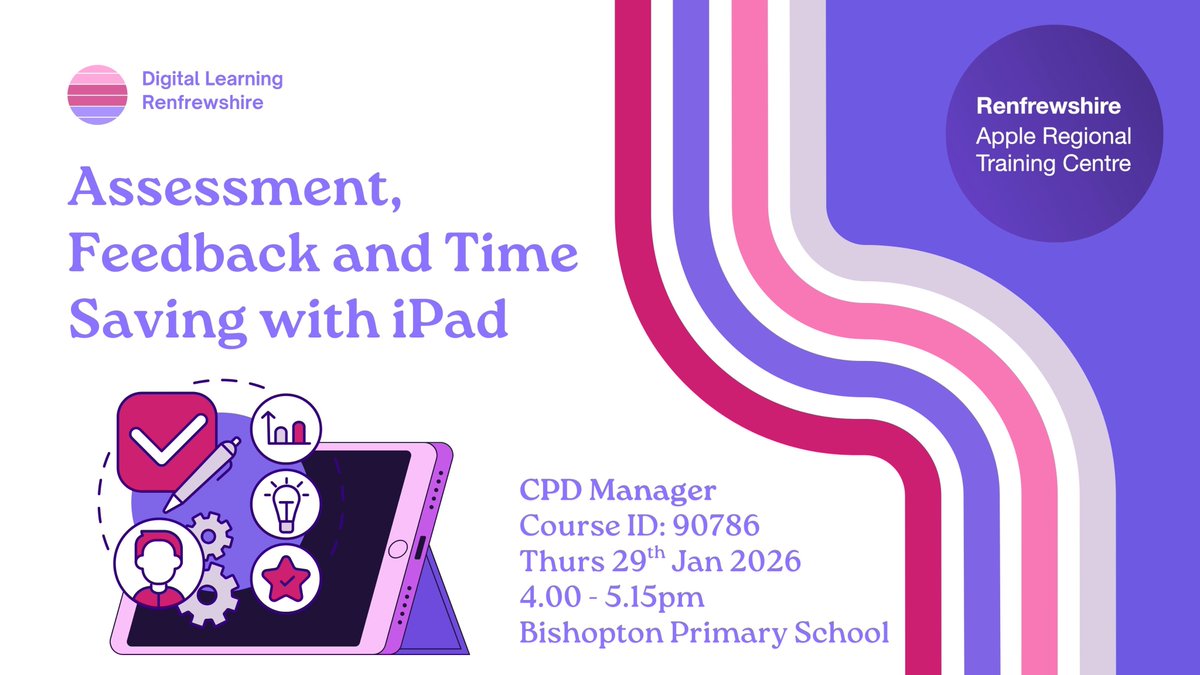 RenfrewshireRTC (@renfrewshirertc) on Twitter photo Even more courses available to book now! Get the jump on your professional learning for next session.
2025-2026 #AppleRTC session are available on CPD Manager now! <a href="/AppleEDU/">Apple Education</a> Even more courses available to book now! Get the jump on your professional learning for next session.
2025-2026 #AppleRTC session are available on CPD Manager now! <a href="/AppleEDU/">Apple Education</a>