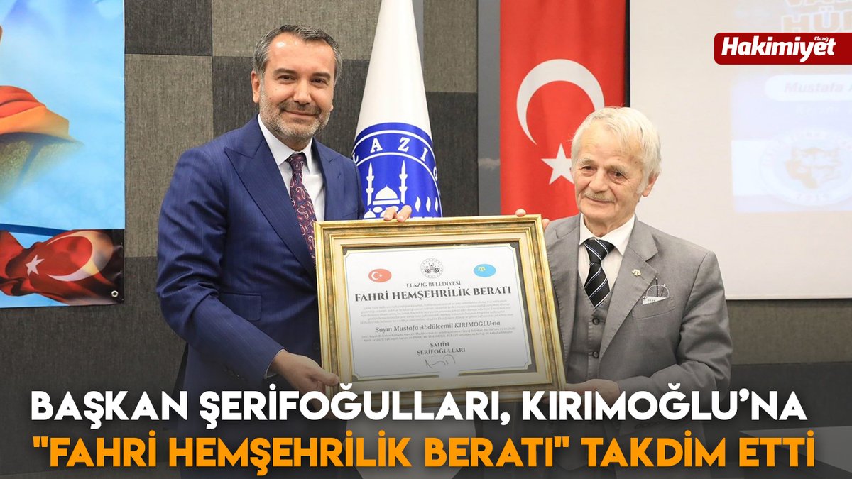Elazığ Hakimiyet (@elazighakimiyet) on Twitter photo Başkan Şerifoğulları, Kırımoğlu’na "fahri hemşehrilik beratı" takdim etti
elazighakimiyethaber.com/baskan-serifog… <a href="/sahin_serifoglu/">Şahin Şerifoğulları 🇹🇷</a> Başkan Şerifoğulları, Kırımoğlu’na "fahri hemşehrilik beratı" takdim etti
elazighakimiyethaber.com/baskan-serifog… <a href="/sahin_serifoglu/">Şahin Şerifoğulları 🇹🇷</a>