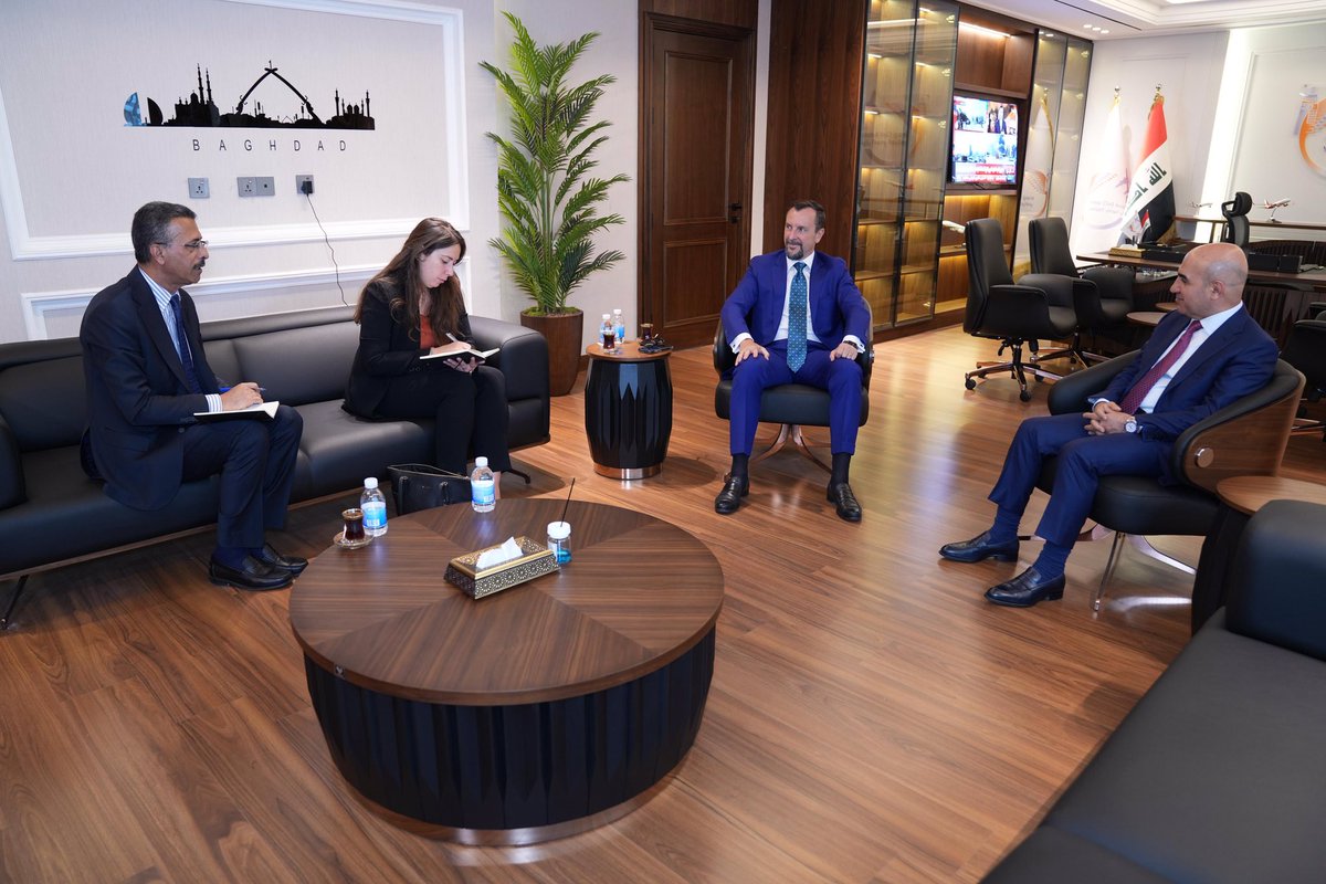 Italy in Iraq (@italyiniraq) on Twitter photo 📍Baghdad - Amb <a href="/niccoloffontana/">niccolo fontana</a> met today
Minister <a href="/BangenRe/">بنگين ريكاني Bangen Rekani</a>. Focus on the excellent status of bilateral relations 🤝 and new opportunities for 🇮🇹 companies to expand their business in 🇮🇶 in constructions/housing/public works and civil aviation.
<a href="/ItalyMFA_int/">Italy MFA</a> 📍Baghdad - Amb <a href="/niccoloffontana/">niccolo fontana</a> met today
Minister <a href="/BangenRe/">بنگين ريكاني Bangen Rekani</a>. Focus on the excellent status of bilateral relations 🤝 and new opportunities for 🇮🇹 companies to expand their business in 🇮🇶 in constructions/housing/public works and civil aviation.
<a href="/ItalyMFA_int/">Italy MFA</a>