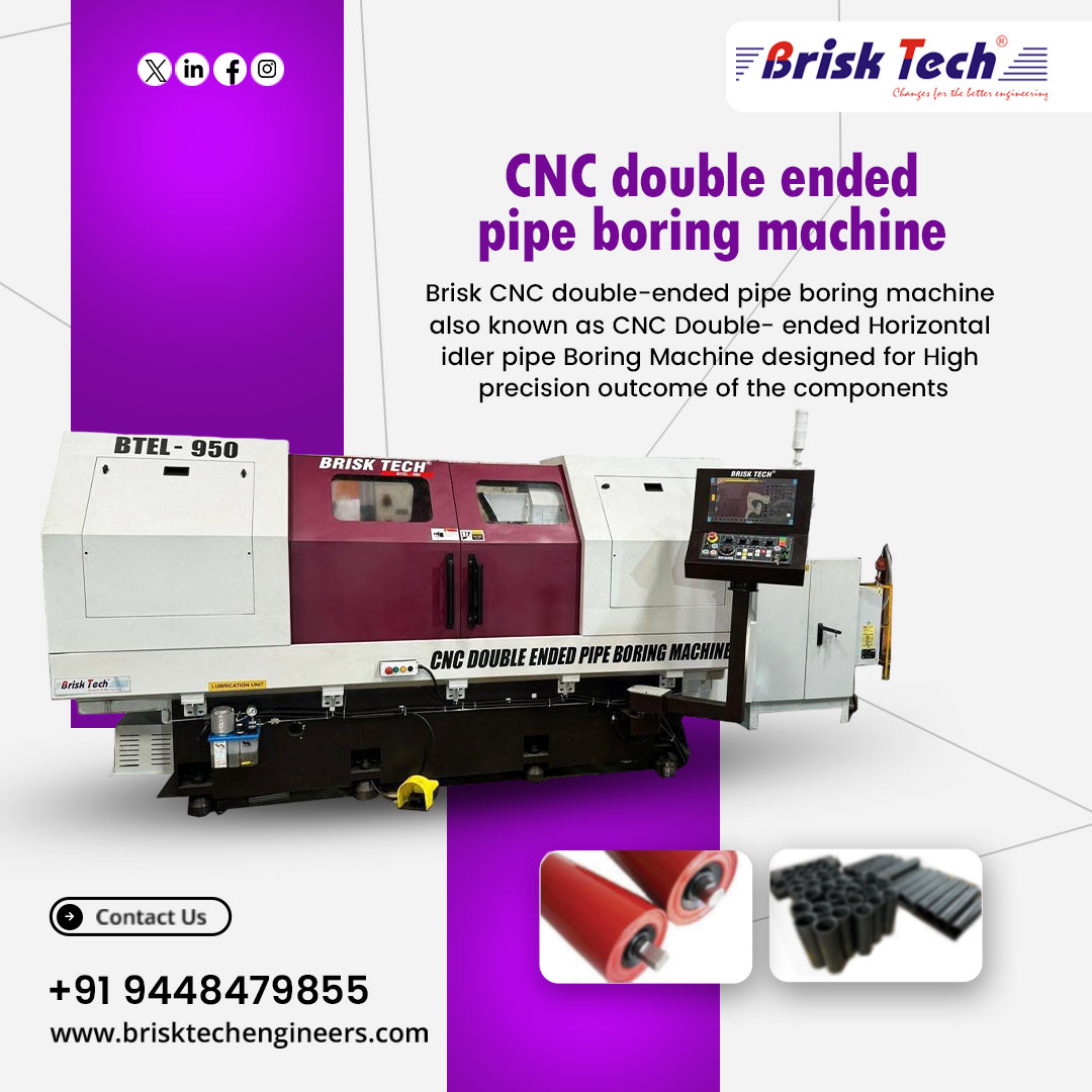 brisktechindia's tweet image. The Brisk CNC dual-ended pipe boring machine, also known as the CNC double-ended horizontal idler pipe boring system, is designed to deliver high-accuracy results in component processing.

📞 094484 79855 / 7892743816
🌍 brisktechengineers.com

#cncmachine #pipeboringmachine