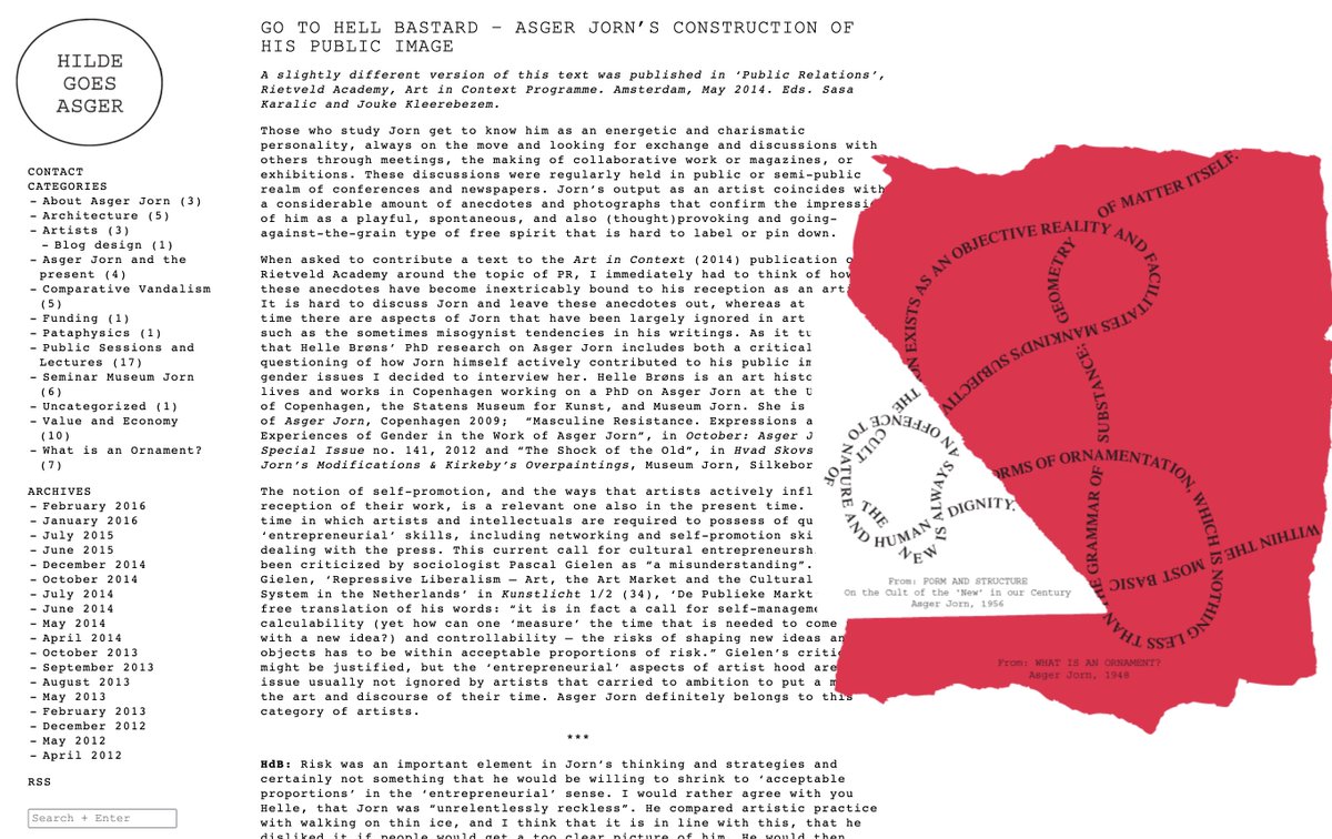 Er is iets met kunstenaars die tekst moeten vormgeven, zodat het amper leesbaar is. In die zin zijn kunstenaars geen ontwerpers.
