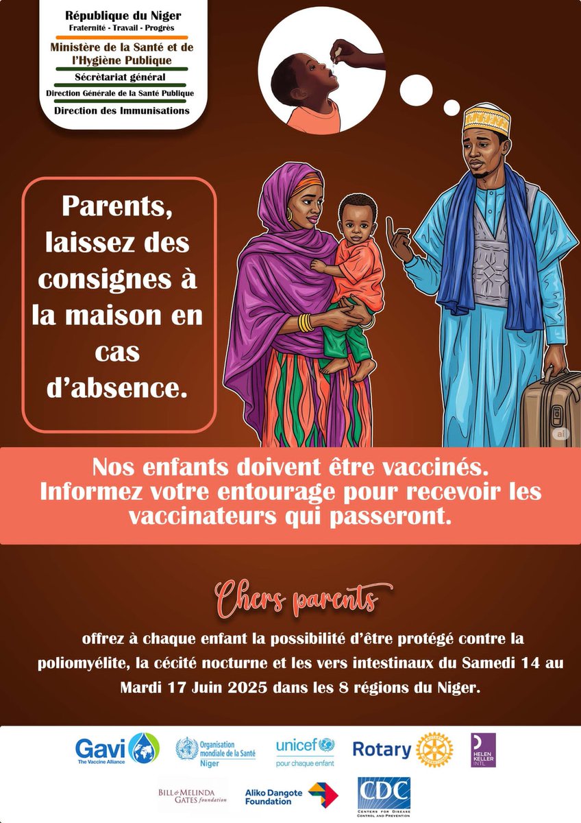 Leilakanf's tweet photo. Chers parents, informez votre entourage afin que les vaccinateurs puissent vacciner les enfants.
#HumainementPossible
#EndPolio https://t.co/qooz7qgSsj