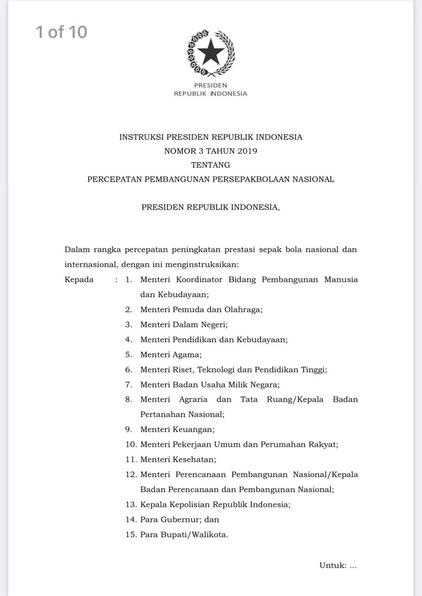 Ada yang tau TNI ikut-ikutan di Sepakbola ini pakai Legal Standing UU atau Impres mana? 

Kalau Polisi dan Menteri BUMN jor-joran mendanai klub, Liga dan Timnas kan pakai dasar hukum Inpres No 3 tahun 2019 ini, kalau lainnya?
