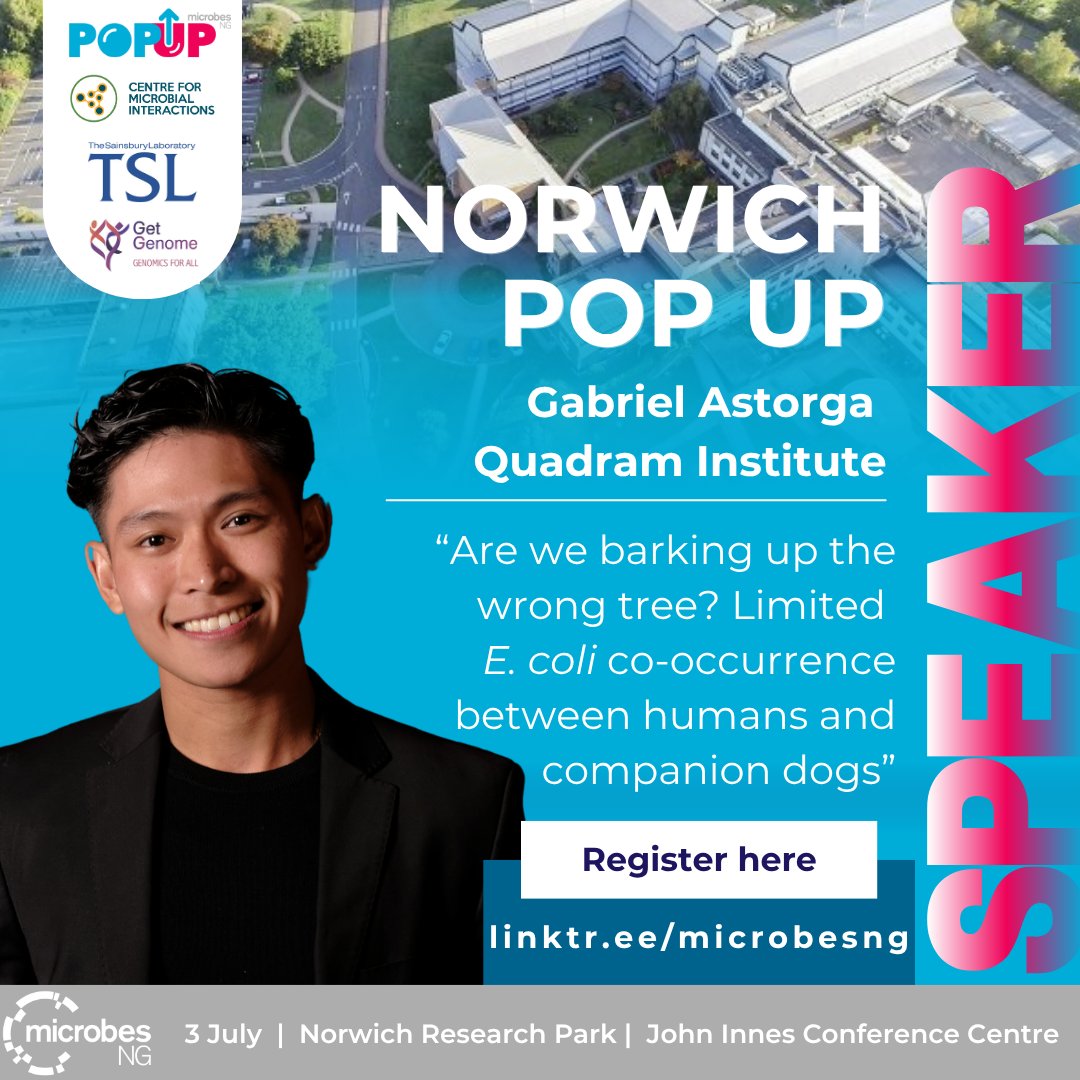 microbesNG (@microbesng) on Twitter photo 🐶 How strong is the bond with your dog? Register for #MNGPopUp to find out!
<a href="/goodolgab1/">Gab (He/Him)</a> asks if humans & dogs share E. coli
🧬 217 genomes
💊 50% #AMR
💡 Surprising cross-species insights
📅 July 3 | 📍Norwich + Online
🔗 linktr.ee/microbesng
#ECR #OneHealth <a href="/micronorwich/">Centre for Microbial Interactions</a> 🐶 How strong is the bond with your dog? Register for #MNGPopUp to find out!
<a href="/goodolgab1/">Gab (He/Him)</a> asks if humans & dogs share E. coli
🧬 217 genomes
💊 50% #AMR
💡 Surprising cross-species insights
📅 July 3 | 📍Norwich + Online
🔗 linktr.ee/microbesng
#ECR #OneHealth <a href="/micronorwich/">Centre for Microbial Interactions</a>