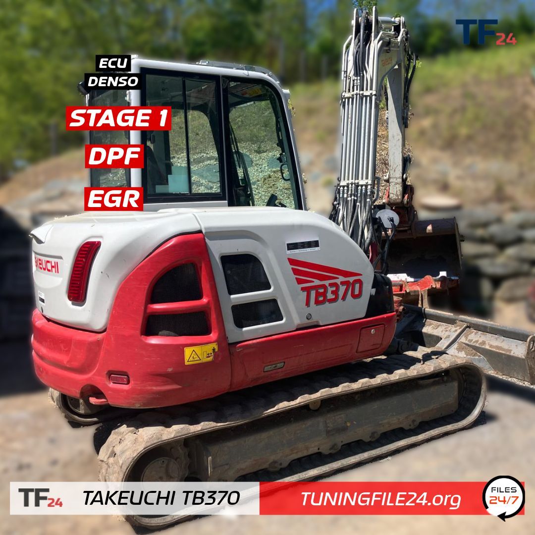 tuningfile24's tweet photo. 🚜💨 TAKEUCHI TB370🚜💨

ECU ==> DENSO
=> STAGE 1
=> DPF
=> EGR

Bei diesem kompakten TAKEUCHI TB370 Kettenbagger mit DENSO ECU und serienmäßigen 58 PS haben wir eine Stage 1-Optimierung inkl. Deaktivierung von DPF und EGR durchgeführt.

➡️ Ergebnis: +14 % Leistung – jetzt volle 66 PS! Der TB370 ist wieder voll einsatzbereit und zieht kraftvoll durch! 💪 

Kontaktiere uns jetzt, um mehr zu erfahren!

🌐 https://t.co/3cIEEY6bqy
📧 info@tuningfile24.org 

#Stage1 #Takeuchi #Leistungssteigerung #BaggerTuning #Baumaschinen #TF24 #chiptuning #constructiontuning #construction #optimierung

*Die Informationen zum Chiptuning dienen nur zu Informationszwecken. Bitte beachte, dass Chiptuning je nach Land rechtlichen Beschränkungen unterliegen kann und möglicherweise den Verlust der Garantie oder Betriebserlaubnis zur Folge hat.

🚜💨 TAKEUCHI TB370🚜💨

ECU ==> DENSO
=> STAGE 1
=> DPF
=> EGR

On this compact TAKEUCHI TB370 crawler excavator with DENSO ECU and standard 58 hp, we carried out a Stage 1 optimization including deactivation of DPF and EGR.

➡️ Result: +14 % power - now a full 66 hp! The TB370 is fully operational again and pulls away powerfully! 💪 

Contact us now to find out more!

🌐 https://t.co/AYaj5Y52Qq
📧 info@tuningfile24.org

*The information regarding chip tuning is for informational purposes only. Please note that chip tuning may be subject to legal restrictions in some countries and could result in the loss of warranty or operational license.