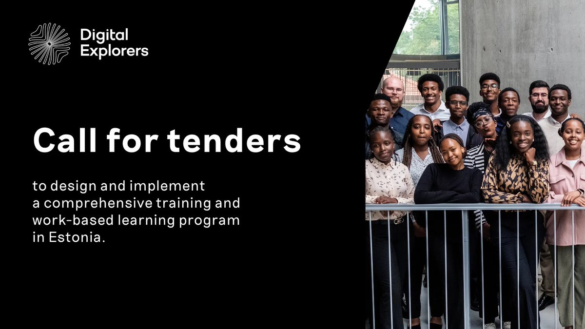 📢 Call for tenders 
 
#ESTDEV in partnership with <a href="/OSMOSBaltics/">OSMOS</a> is seeking a qualified supplier to design and implement a comprehensive training and work-based learning (internship) program in Estonia 🇪🇪 for ICT professionals from #Kenya 🇰🇪 under the Digital Explorers  II