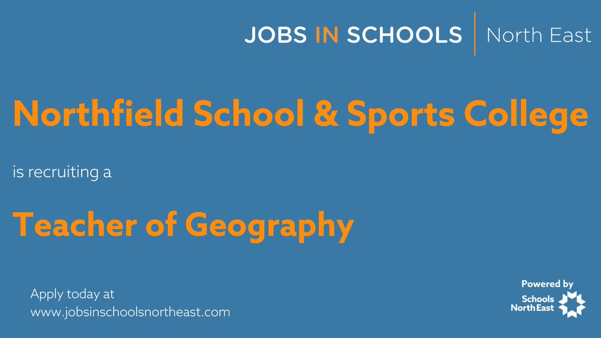 Northfield School &amp; Sports College is recruiting a Teacher of Geography.

Find out more: ow.ly/vNmI50W7yjW