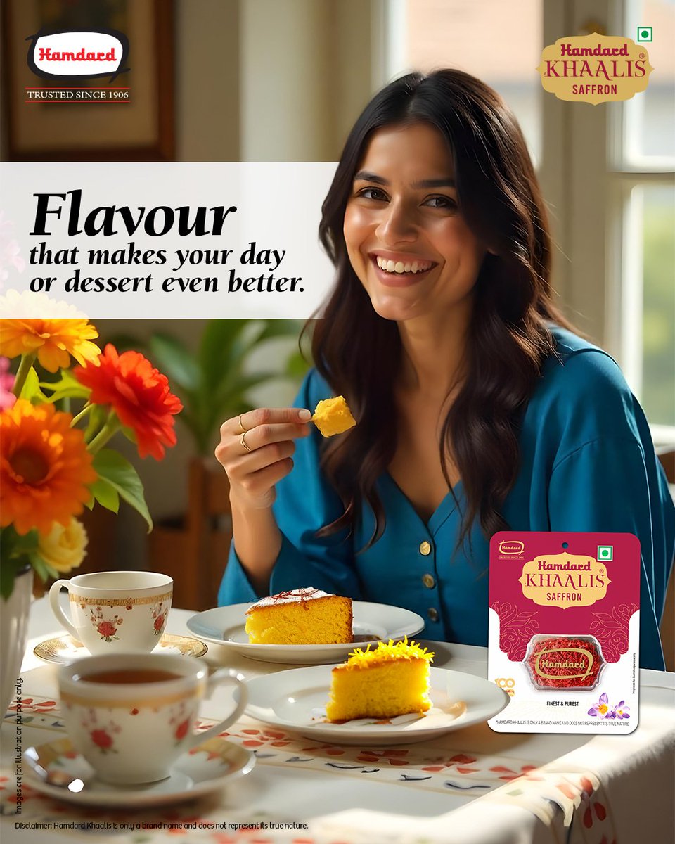 HamdardFoods's tweet photo. One pinch of Hamdard Khaalis Saffron isn’t just about flavour, it’s a little dose of goodness for your mood and mithaas.
#HamdardFoods #HamdardKhaalis #Saffron #KhaalisSaffron #MoodWaliMithaas #SaffronMagic #TasteOfTradition #RoyalFlavour #DesiGoodness #SweetMoments https://t.co/4mIPKcIoTq