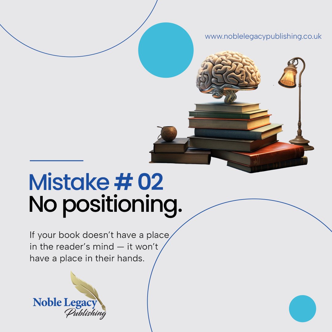 _Noblelegacy's tweet image. If your book doesn’t own space in the reader’s mind,
it won’t land in their hands.
Positioning isn’t optional it’s everything.
Without it, even great writing gets overlooked.

Get it right before you publish.

 noblelegacypublishing.co.uk

#BookPositioning #NobleLegacyPublishing