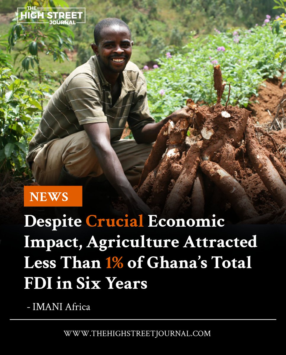 The High Street Journal (@thehighstreetj) on Twitter photo Despite Crucial Economic Impact, Agriculture Attracts Less Than 1% of Ghana’s Total FDI in Six Years - <a href="/ImaniAfr/">IMANI Africa</a>
#THSJ #FDI Despite Crucial Economic Impact, Agriculture Attracts Less Than 1% of Ghana’s Total FDI in Six Years - <a href="/ImaniAfr/">IMANI Africa</a>
#THSJ #FDI