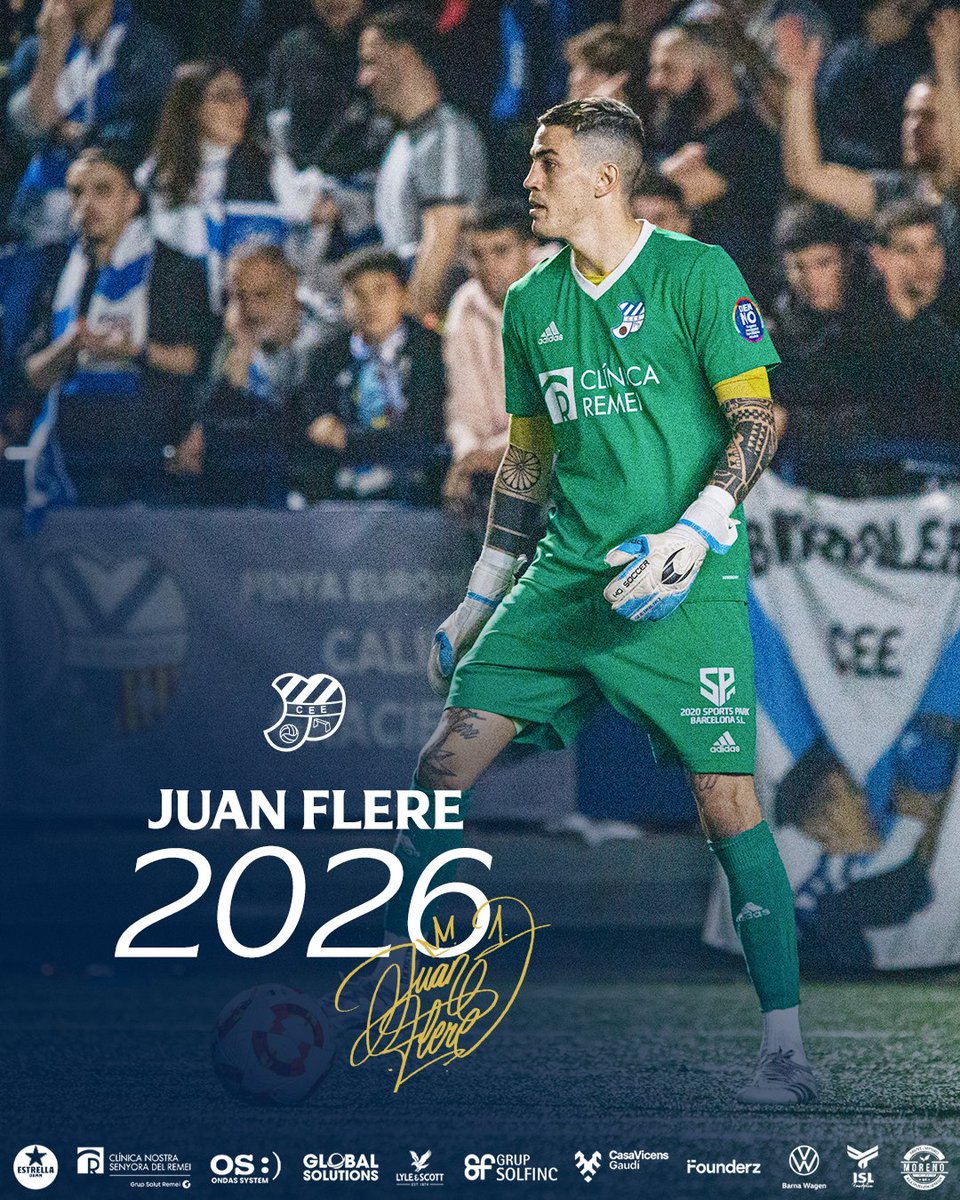 🧤 Juan Flere, renovat una temporada més!

El porter que ha enamorat a tota l'afició europeista seguirà defensant els colors de l'Europa! 💙🤍

🔗 ceeuropa.cat/component/k2/f…

#Flere2026