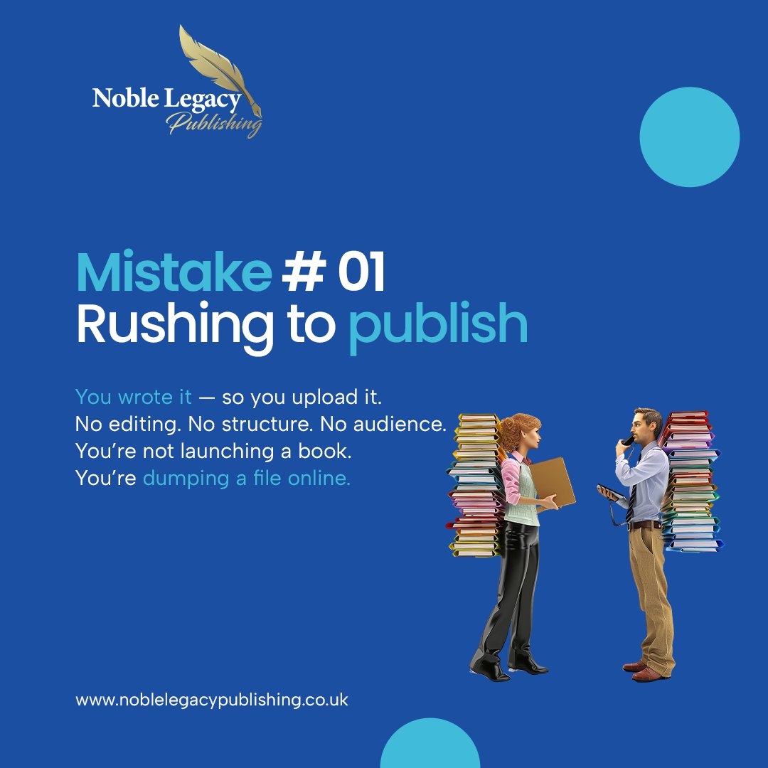 _Noblelegacy's tweet image. Publishing without editing, structure, or audience = digital dumping.

You’re not launching a book, you’re uploading a file that no one asked for.

Smart authors plan before they publish.

 noblelegacypublishing.co.uk

#SmartAuthorsOnly #PublishingMistakes