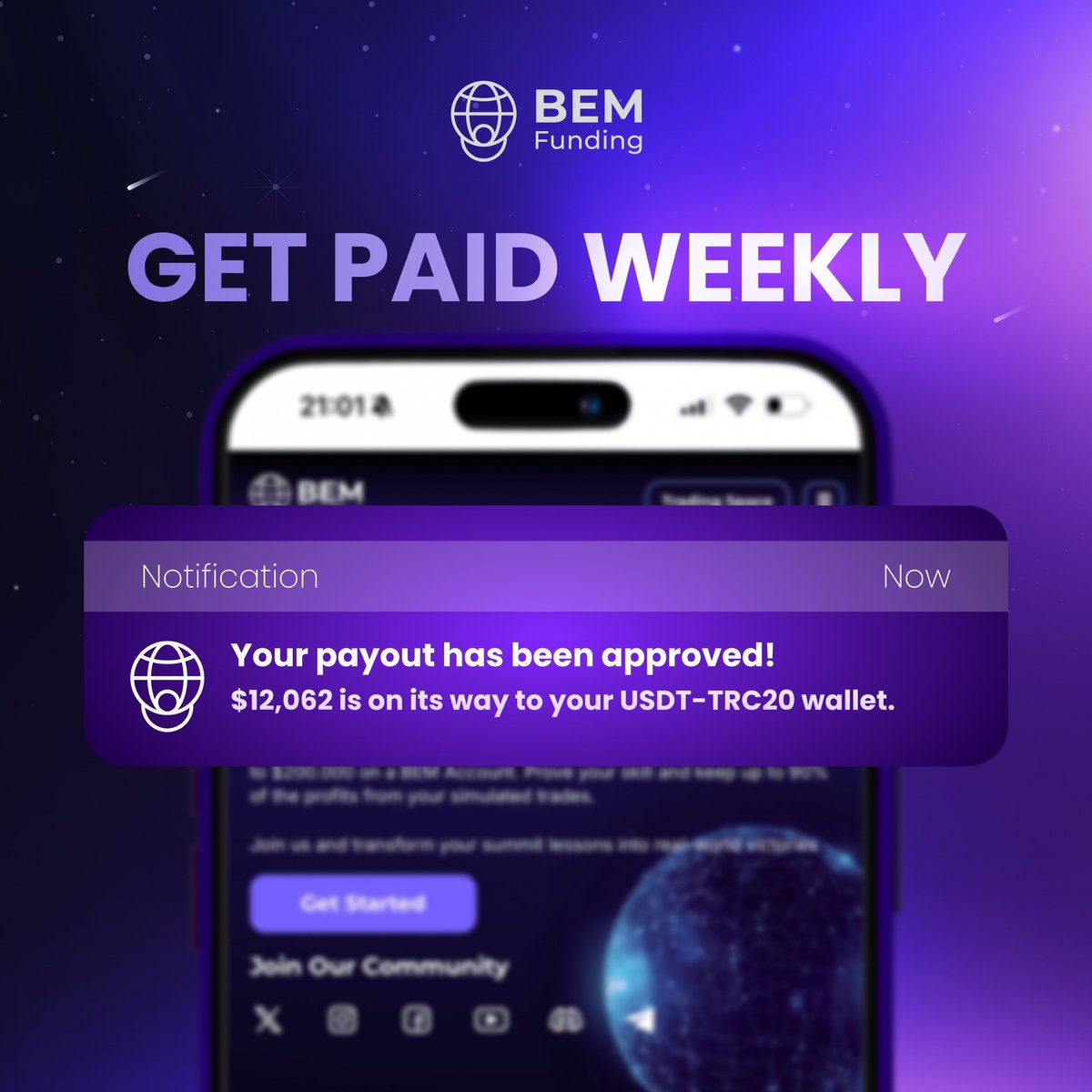 Dear Trader (@afec_fx) on Twitter photo Dear Trader.
$12k approved.
Sent to your TRC20.
It happens only with <a href="/BemFunding/">BEM Funding</a>.
claim it. Dear Trader.
$12k approved.
Sent to your TRC20.
It happens only with <a href="/BemFunding/">BEM Funding</a>.
claim it.