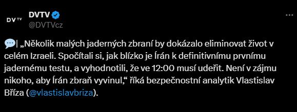 1/🧵 Podobná vyjádření o íránském jaderném programu jsou samozřejmě v českém prostředí mediálně atraktivní, jenomže zcela odporují: a) mezinárodnímu odbornému konsenzu mezi experty na jaderné zbraně (...)