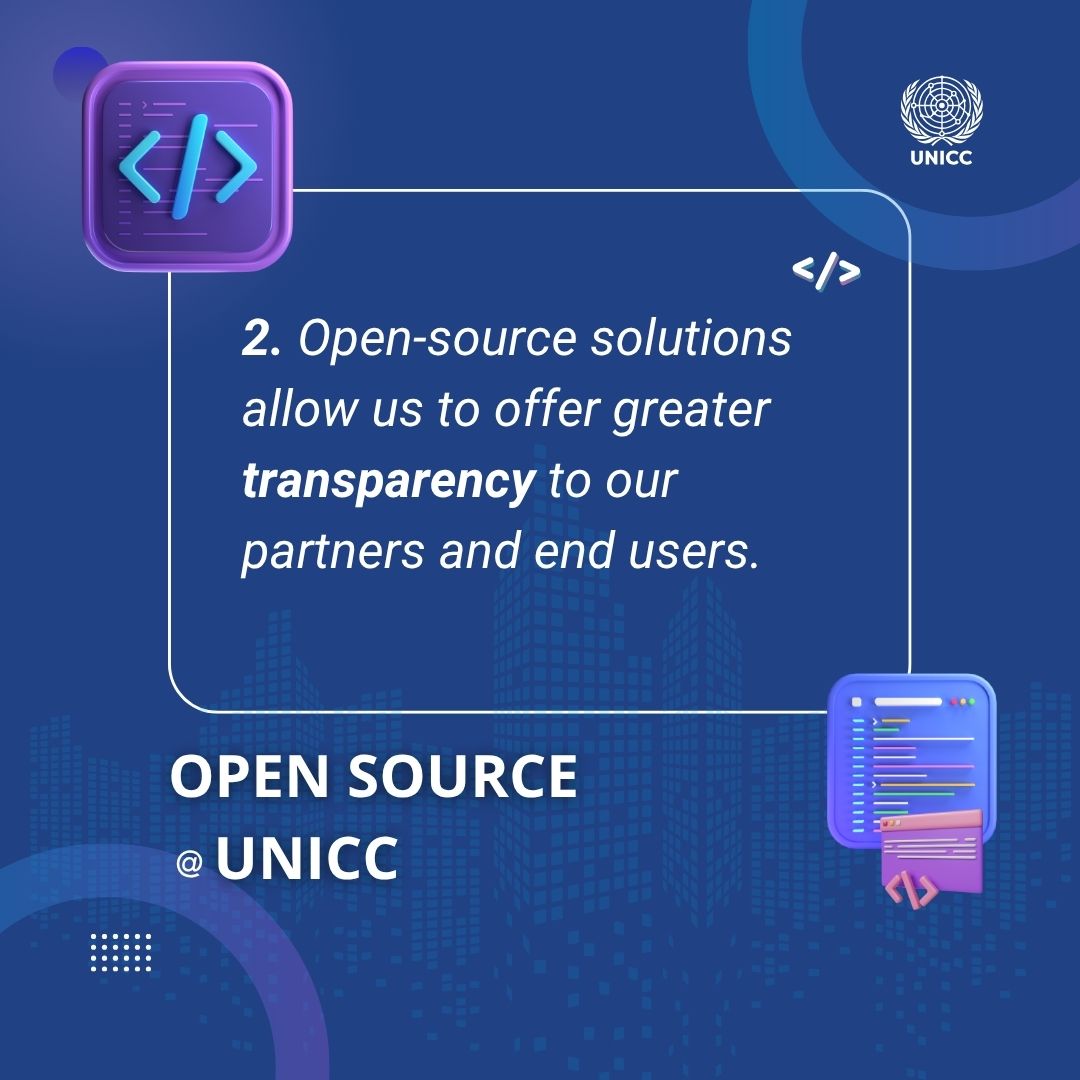 unicc_ict's tweet image. During #UNOpenSourceWeek 2025, co-hosted by @ODET_UN &amp;amp; @UN_OICT, UNICC reaffirmed its commitment to digital inclusion, openness, and collaborative transformation.

Discover 4️⃣ ways UNICC uses #opensource to power innovation across the UN system. ⬇️