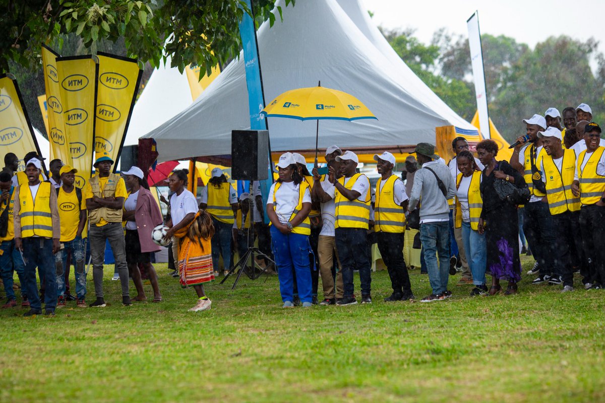 A friendly game under the rain... MTN staff ladies led by #Bayobab Uganda MD @juliekn2 vs. Teen mothers at the Inebantu Centre in Jinja. This is more than play. It’s connection, dignity, and proof that when we show up, everything is possible. #21DaysofYelloCare