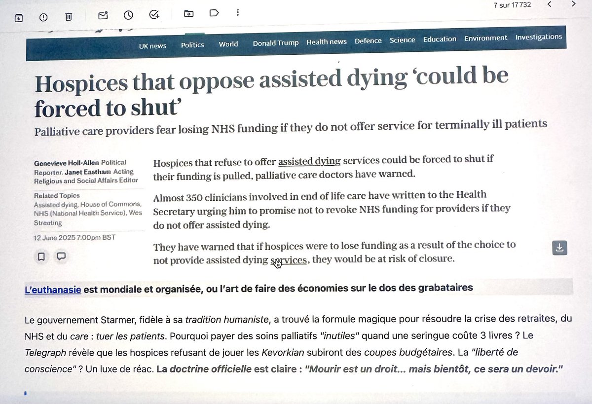 La Grande-Bretagne ouvre l’abattoir des vieux. La Grande Bretagne rentre dans l’ère solutionniste post-humain. Les EHPADs récalcitrants à l’euthanasie étatique seront fermés. La politique «  Rivotril » à assouplit les esprits et banalisé ce qui doit suivre : la solution finale.