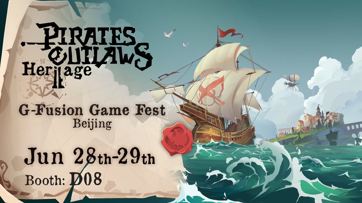 FabledGame's tweet image. Pirates Outlaws 2: Heritage joins G-Fusion Game Fest 2025! @Gamecores_
Find out more here: site.gcores.com/fusion2025/
If you’re in Beijing, come say hi! 👋
#indiegame #gameshow