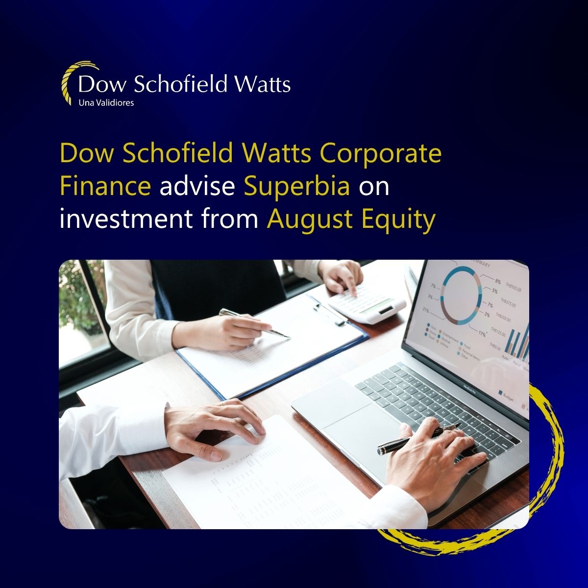 We are pleased to announce that our CF team in the Midlands has advised the shareholders of Superbia Holdings Ltd, a leading vertically integrated financial advisory group, on its investment from August Equity.

Well done to all involved!

dswcapital.com/deal/superbia-…