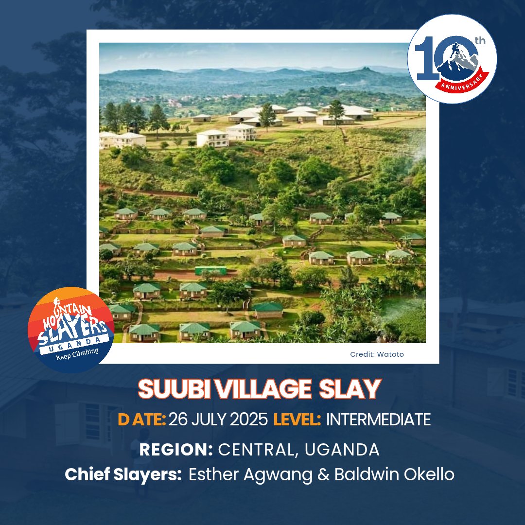 MtSlayersUg's tweet image. Lace up your boots, Slayers! 🥾 Get ready for the Suubi Village Slay on this July 26th for an intermediate-level hike in Central Uganda.
We'll be heading to @watotochurch Children's Village for a day of making a difference and unforgettable experiences. Remember to bring…