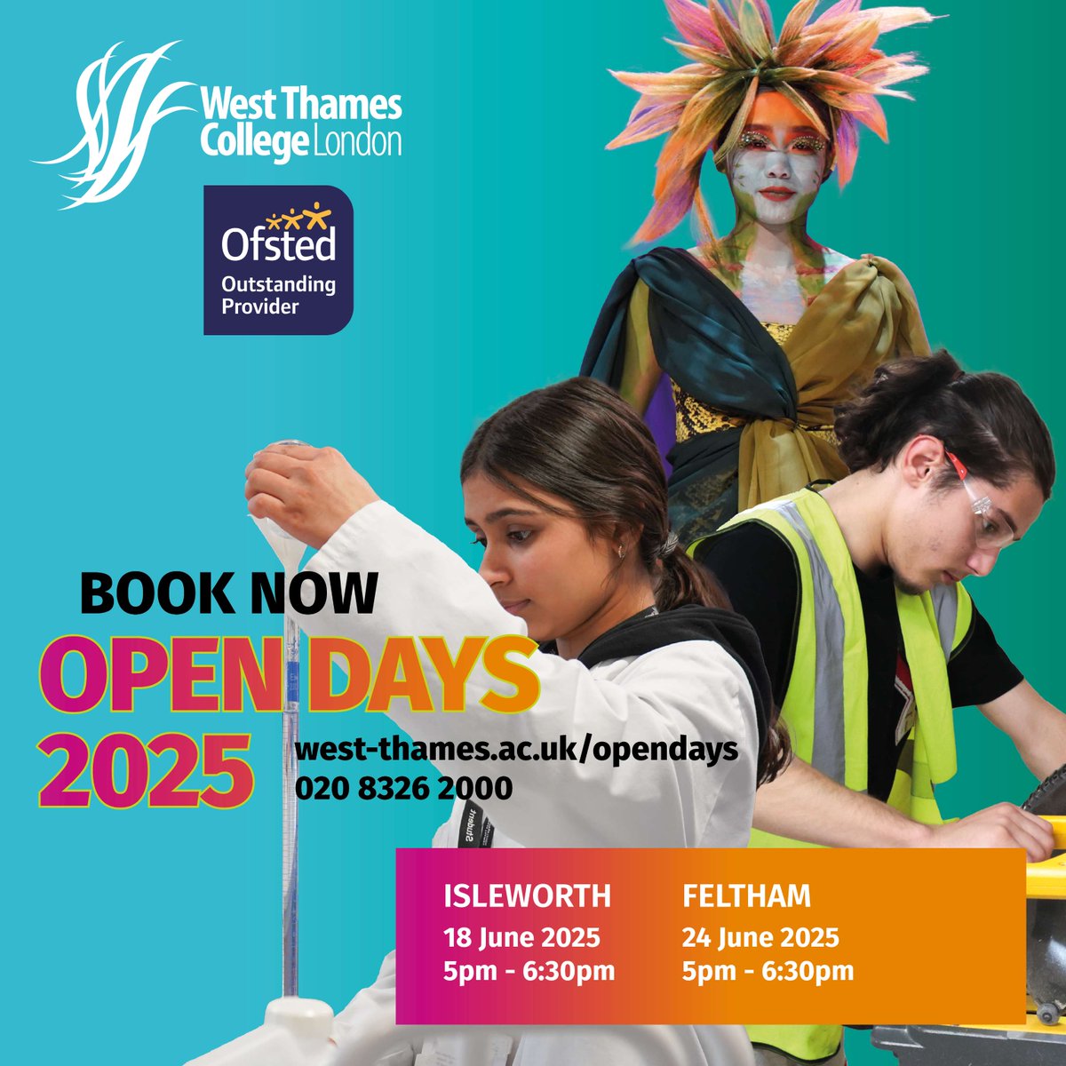 Tomorrow is our Open Day at Isleworth Campus – but it’s not too late to register! Join us on Tuesday 18 June, 5pm–6.30pm to explore West Thames College, meet our expert lecturers, and discover the courses that can shape your future.

👉 Register now: ow.ly/AsgC50VUOzL
