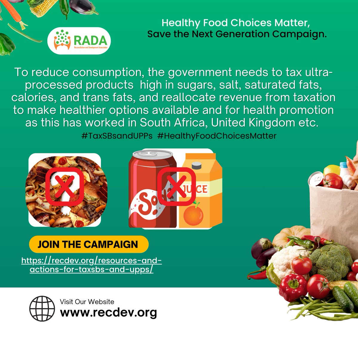 Tax the harmful, fund the healthy. 
Let’s invest in public health through #TaxSBsandUPPs.
#healthyfoodchoicesmatter

<a href="/Recdefcameroon/">Reconciliation and Development Association, RADA</a>
<a href="/MinsanteCMR/">MinsanteCameroun</a> 
<a href="/minfi_cameroun/">Ministère des Finances du Cameroun (MINFI)</a>
<a href="/IncubatorGHAI/">Global Health Advocacy Incubator</a>
<a href="/TobaccoFreeKids/">Campaign for Tobacco-Free Kids</a> 
<a href="/CameroonNCDA/">Cameroon NCD Alliance (CNCDA)</a>