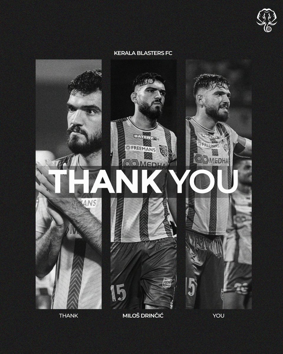KeralaBlasters's tweet image. The club can confirm that it has reached an agreement with Miloš Drinčić to mutually part ways with immediate effect. 

Miloš has secured an opportunity to pursue his career at the topmost level in another Asian country, and we would like to wish him nothing but the best for his…