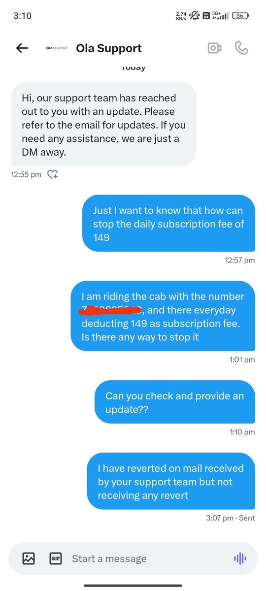Hey <a href="/Olacabs/">Ola</a> — your support team says they’re just a DM away, but I’ve been trying to reach out for the past 3 hours with no response. If that’s the promise, please make sure it’s backed by action.<a href="/ola_supports/">Ola Support</a> #OlaCabs #CustomerSupport