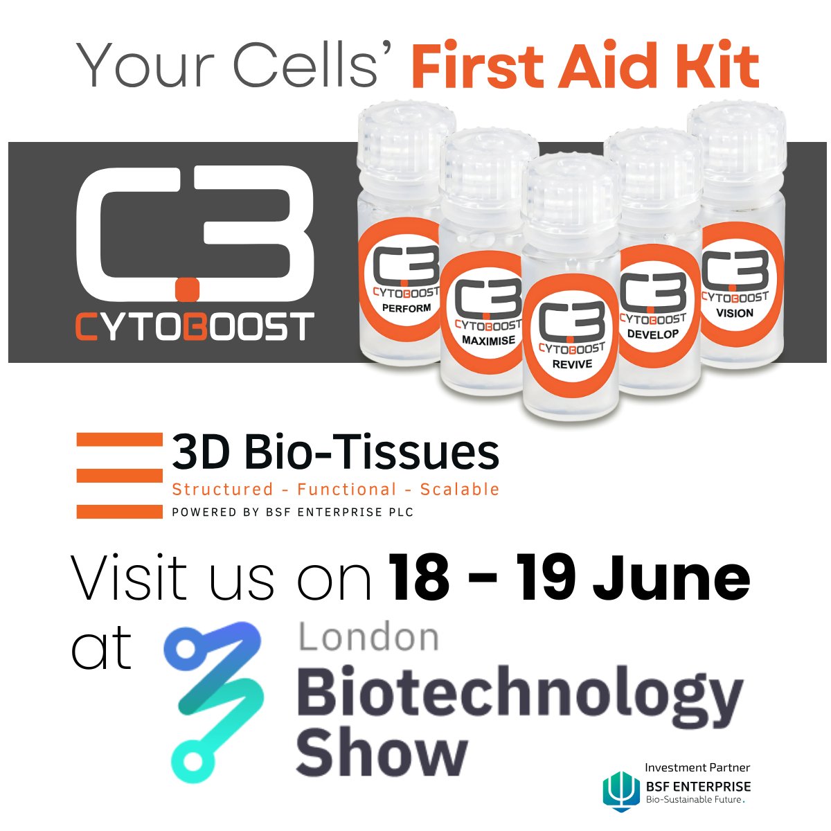 3D Bio-Tissues | structured-functional-scalable (@3d_biotissues) on Twitter photo ๐๐ฒ๐ฎ๐ฑ๐ถ๐ป๐ด ๐๐ผ ๐๐ผ๐ป๐ฑ๐ผ๐ป ๐๐ถ๐ผ๐๐ฒ๐ฐ๐ต๐ป๐ผ๐น๐ผ๐ด๐ ๐ฆ๐ต๐ผ๐?
See ๐๐๐๐ผ๐๐ผ๐ผ๐๐โข from 3DBT at ExCeL London, 18โ19 June!
Boost cell health, reduce costly growth factors & get your FREE trial kit ๐
londonbiotechshow.com
M๐ผ๐ฟ๐ฒ: 3dbiotissues.com/cytoboost
#CytoBoost ๐๐ฒ๐ฎ๐ฑ๐ถ๐ป๐ด ๐๐ผ ๐๐ผ๐ป๐ฑ๐ผ๐ป ๐๐ถ๐ผ๐๐ฒ๐ฐ๐ต๐ป๐ผ๐น๐ผ๐ด๐ ๐ฆ๐ต๐ผ๐?
See ๐๐๐๐ผ๐๐ผ๐ผ๐๐โข from 3DBT at ExCeL London, 18โ19 June!
Boost cell health, reduce costly growth factors & get your FREE trial kit ๐
londonbiotechshow.com
M๐ผ๐ฟ๐ฒ: 3dbiotissues.com/cytoboost
#CytoBoost