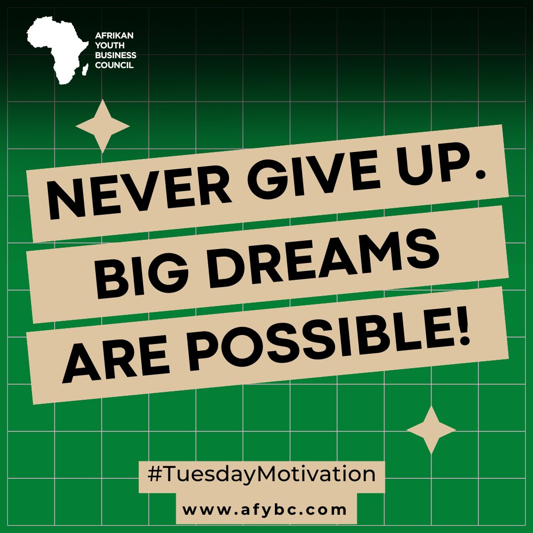 Afrikan Youth Business Council - AfYBC (@afriybc) on Twitter photo <a href="/AfriYBC/">Afrikan Youth Business Council - AfYBC</a>  believes in African youth potential. Tell us more about your business - we’re here to support your journey and amplify your voice.
 🔗tinyurl.com/2kmcrfzv
#AfYBC  #YouthInBusiness #NeverGiveUp #AfCFTA <a href="/AfriYBC/">Afrikan Youth Business Council - AfYBC</a>  believes in African youth potential. Tell us more about your business - we’re here to support your journey and amplify your voice.
 🔗tinyurl.com/2kmcrfzv
#AfYBC  #YouthInBusiness #NeverGiveUp #AfCFTA