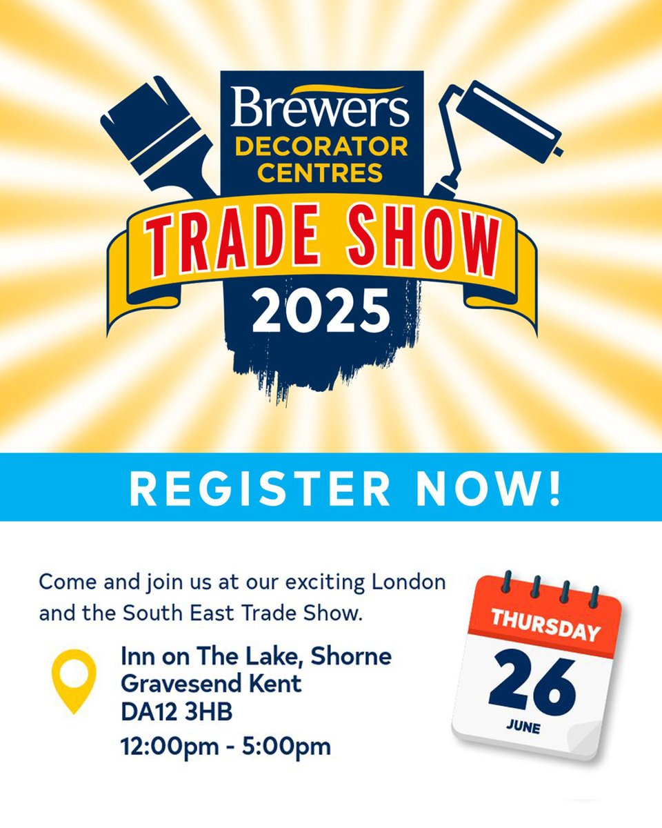Fiddes will be at the <a href="/Brewerspaints/">Brewers Decorator Centres</a> London &amp; South East Trade Show taking place on Thursday 26th June at Inn on the Lake Hotel in Gravesend, Kent 📆

Secure your place today by clicking the following link - info.brewers.co.uk/trade-event-gr…

#Fiddes #BrewersDecoratingCentre #TradeShow