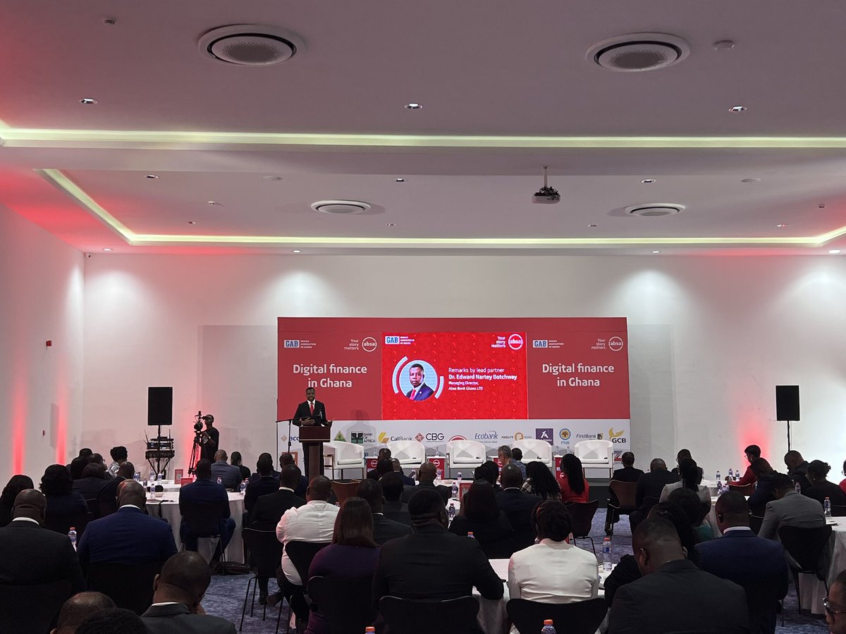 Absa Bank Ghana (@absaghana) on Twitter photo We are live from the ‘Digital Finance in Ghana’ thought leadership event with <a href="/BankersGhana/">Ghana Association of Banks</a>
Join us on live on Facebook ‘Absa Bank Ghana LTD’ and YouTube @AbsaBankGhana
#AbsaGhana #YourStoryMatters We are live from the ‘Digital Finance in Ghana’ thought leadership event with <a href="/BankersGhana/">Ghana Association of Banks</a>
Join us on live on Facebook ‘Absa Bank Ghana LTD’ and YouTube @AbsaBankGhana
#AbsaGhana #YourStoryMatters