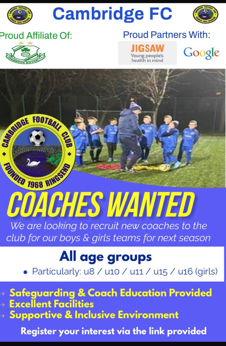 The ability to provide an essential service to our community is dependent on our volunteers. We need more coaches so we can continue to provide football for the boys and girls of our communities. Coach education is provided. Link; forms.office.com/r/kkZyrbPLgt