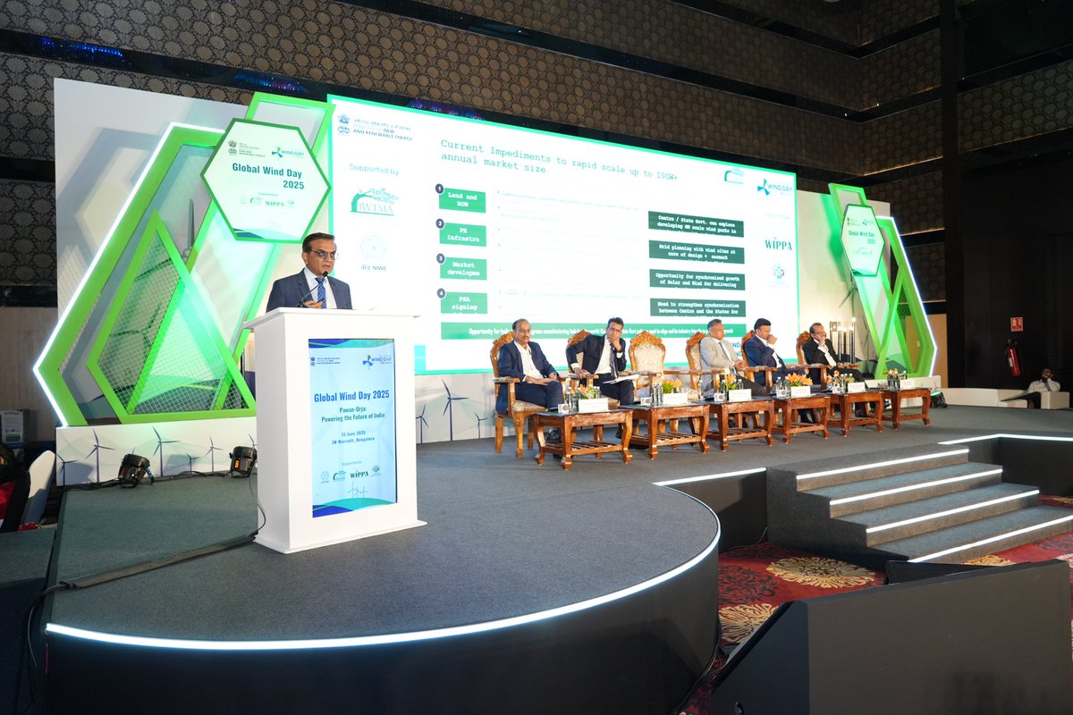 On Global Wind Day 2025, industry leaders, policymakers, and changemakers came together to shape the next chapter of India’s wind energy story — and Suzlon Energy Ltd. was privileged to be at the heart of this dynamic exchange.

Our Vice Chairman and Chairman of IWTMA, Shri