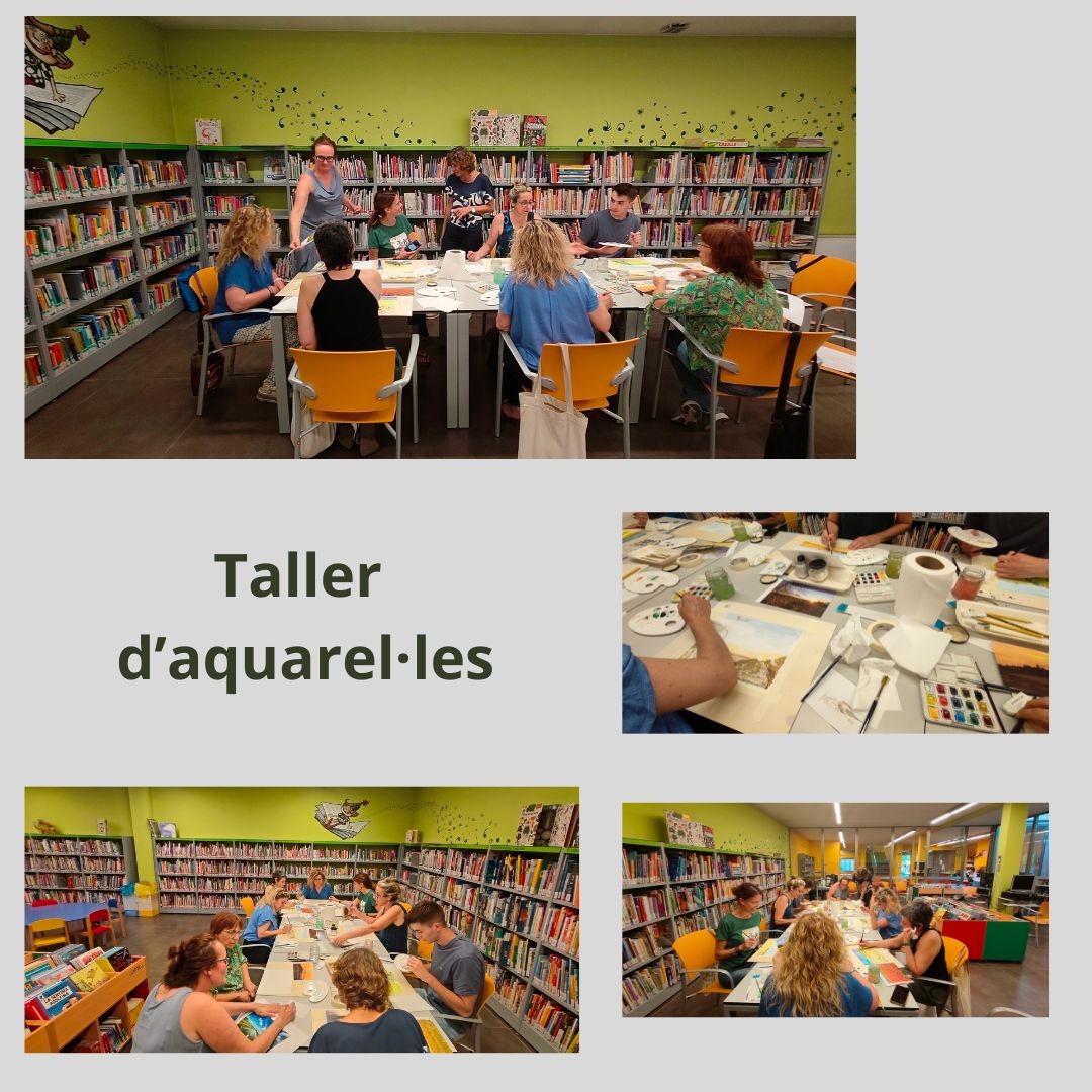 A #BiblioGuissona tallers setmanals d'aquarel·les per a adults per conèixer la tècnica, el paper com a mitjà artístic i eines pel desenvolupament de la creativitat per establir relació entre art, lectura i biblioteca
#RegidoriaCulturaGuissona