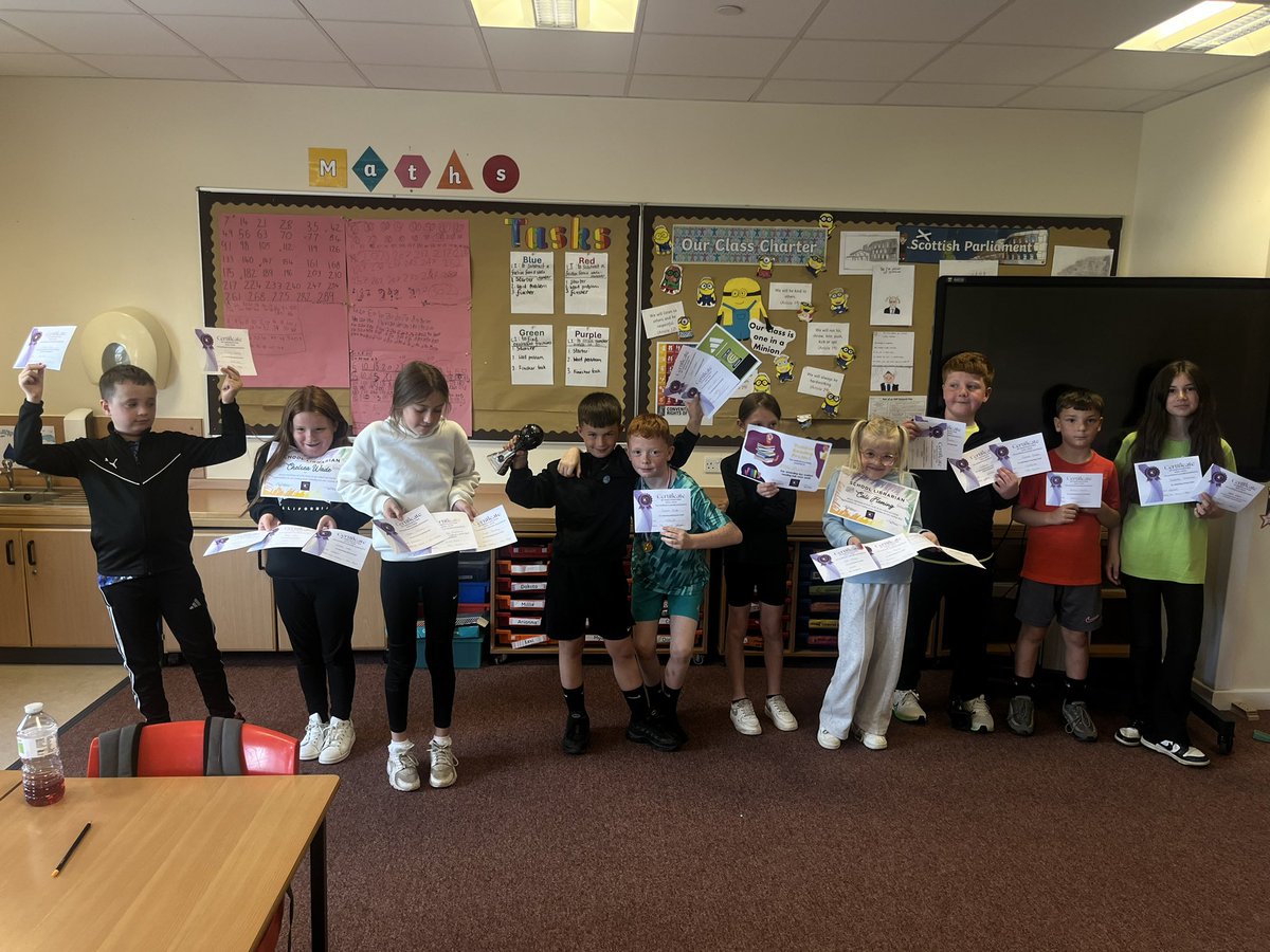 MissBrown (@missbrown72) on Twitter photo Lots to celebrate in P5/6 this week already 🥳 We had our sports awards yesterday, with lots of our primary 5 and primary 6 pupils receiving certificates and trophies for their achievements this year! Proud of them all ⭐️ <a href="/HareleeshillPS/">HareleeshillPS</a> #itsSLC Lots to celebrate in P5/6 this week already 🥳 We had our sports awards yesterday, with lots of our primary 5 and primary 6 pupils receiving certificates and trophies for their achievements this year! Proud of them all ⭐️ <a href="/HareleeshillPS/">HareleeshillPS</a> #itsSLC