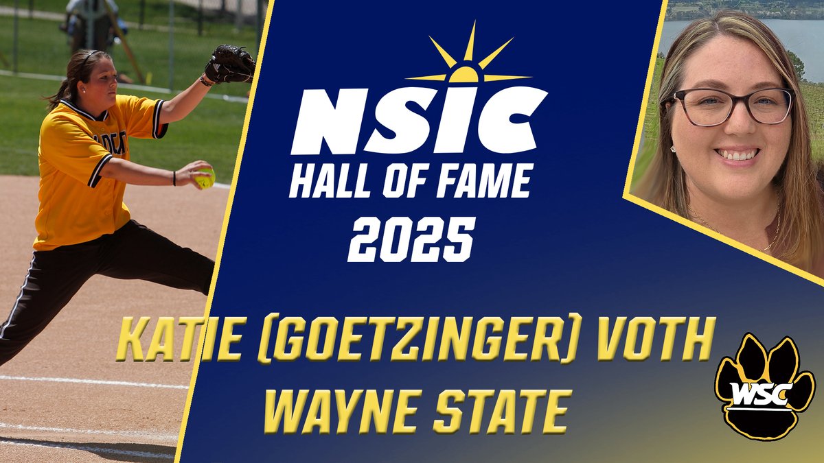 Wayne State Wildcats (@wscwildcats) on Twitter photo Former <a href="/WSCWildcatSB/">WSC Softball</a> All-American Katie Goetzinger Voth to be inducted into NSIC Hall of Fame July 8th.
#PlayforthePaw
wscwildcats.com/news/2025/6/17β¦ Former <a href="/WSCWildcatSB/">WSC Softball</a> All-American Katie Goetzinger Voth to be inducted into NSIC Hall of Fame July 8th.
#PlayforthePaw
wscwildcats.com/news/2025/6/17β¦
