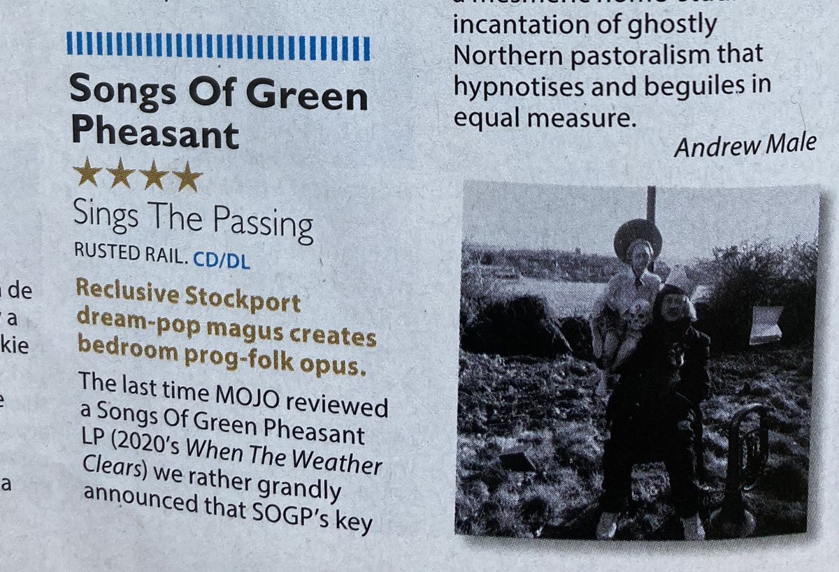 Rusted Rail (@rustedrail) on Twitter photo Lovely to see this 4-star review of the new Songs of Green Pheasant album in the new edition of <a href="/MOJOmagazine/">MOJO Magazine</a> !!
Read the full review in the magazine...
and check out the album here 🎧...
rustedrail.bandcamp.com/album/sings-th… Lovely to see this 4-star review of the new Songs of Green Pheasant album in the new edition of <a href="/MOJOmagazine/">MOJO Magazine</a> !!
Read the full review in the magazine...
and check out the album here 🎧...
rustedrail.bandcamp.com/album/sings-th…