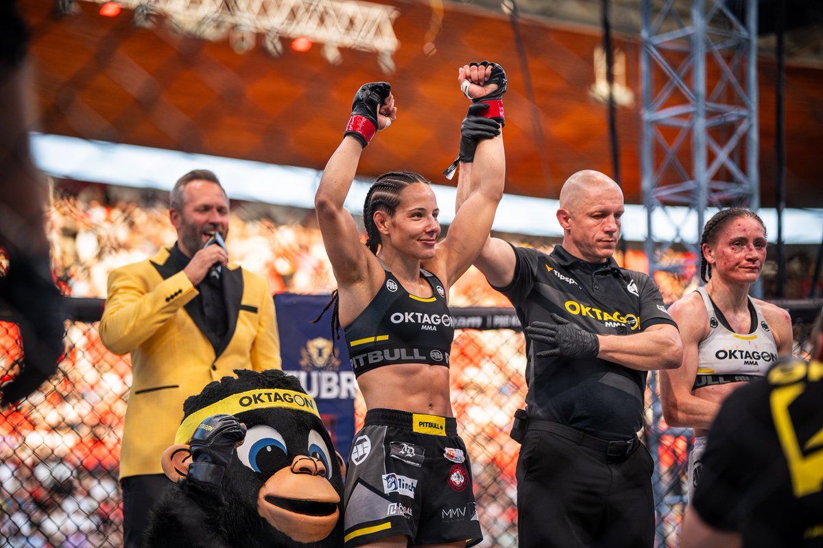 She did it again.

Alina Dalaslan just sealed a dominant knockout win over Róża Gumienna at OKTAGON 72 — clean finish in round three.

Proud to support Alina on her journey.

More to come. We’ll be watching 👊