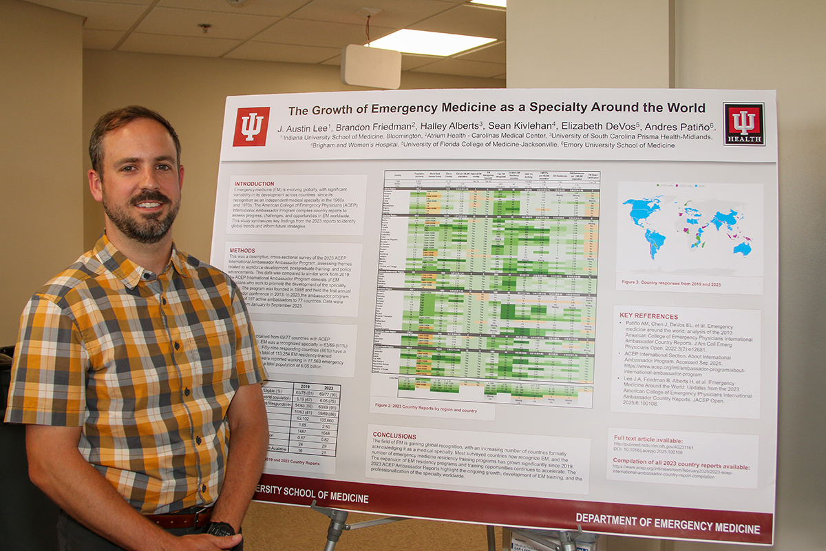 The Growth of Emergency Medicine as a Specialty Around the World--J. Austin Lee, Brandon Friedman, Halley Alberts, Sean M. Kivlehan, Elizabeth L. DeVos MD, Andres M. Patiño  Congratulations to all of the presenters and to the top poster presenters!

<a href="/IUSM_EM/">IUSM Emergency Medicine</a>