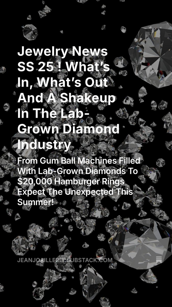 New On " Vacuuming In Diamonds" | Substack
jeanjoaillerie.substack.com/p/jewelry-news…