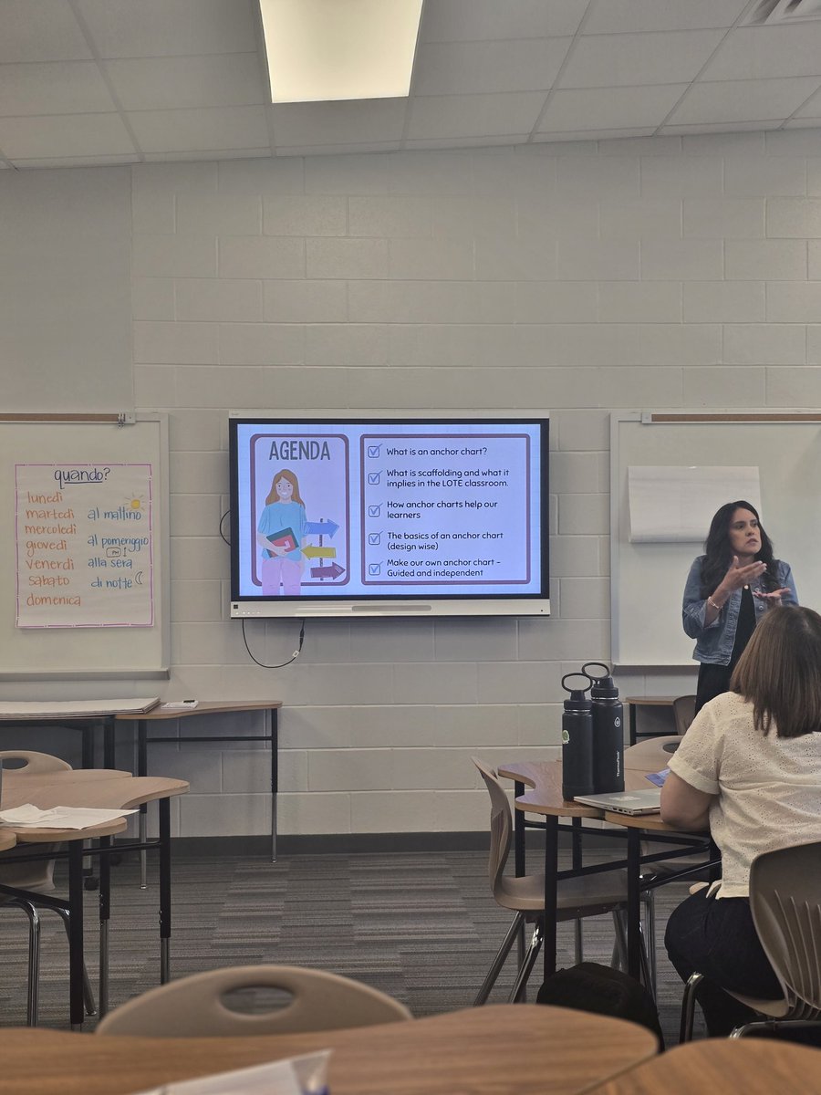 Learning about using anchor charts in our classrooms as scaffolding with Monica Maldonado for LOTE Summer PD ! Somos #katyisdlote