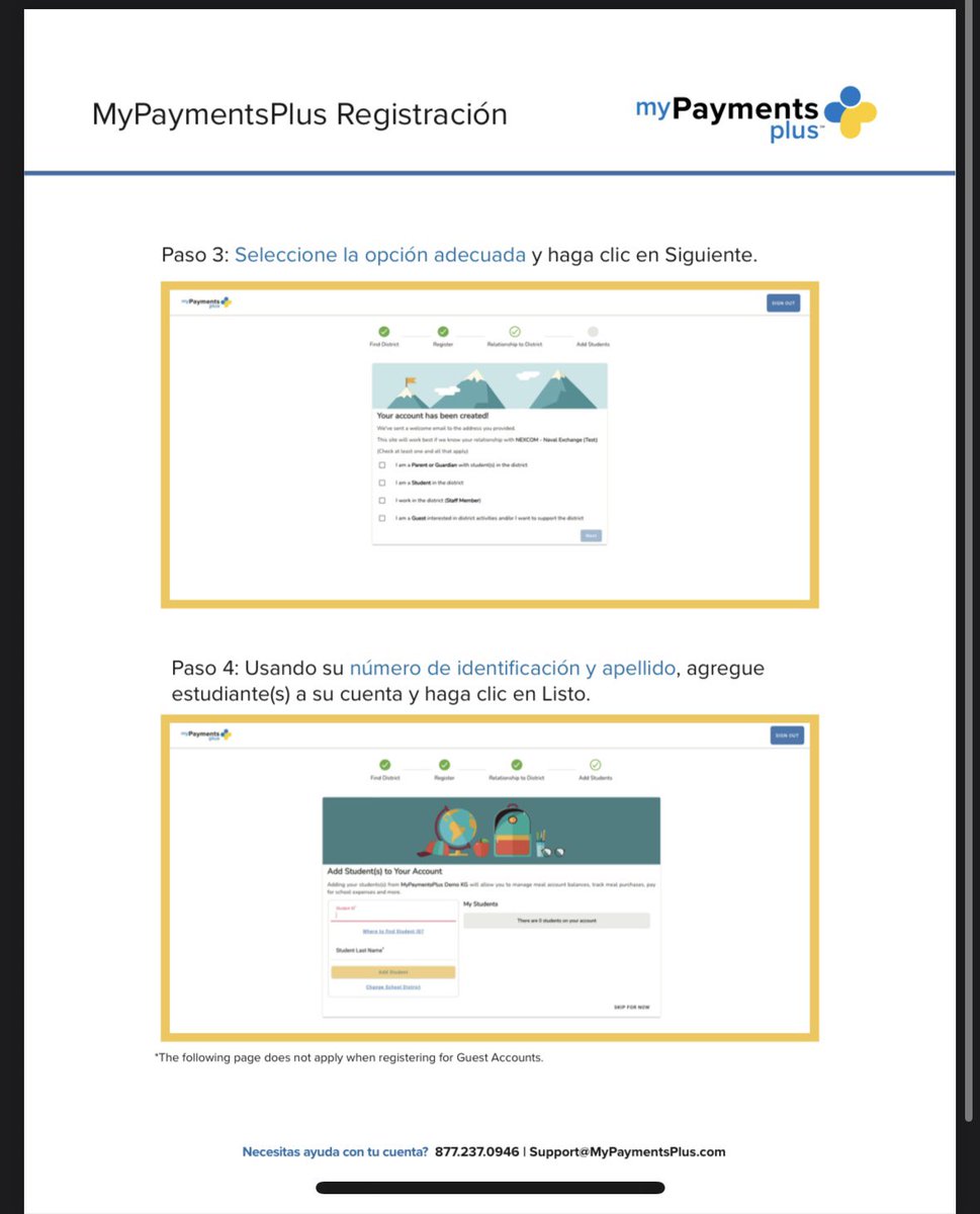 Set up a cafeteria payment account with MyPaymentsPlus.