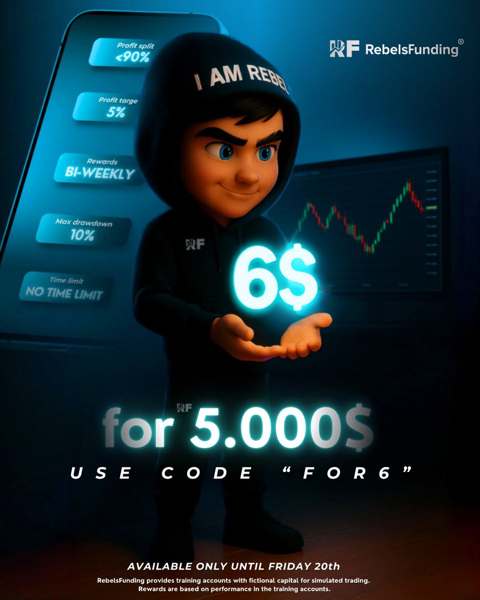 🚨 EXCLUSIVE OFFER 🚨
Get the $5,000 Copper Program for only $6!
Just use the code "FOR6" at checkout!

💥 Profit split: &lt;90%
🎯 Profit target: 5%
📅 Payouts: Bi-weekly
📉 Max. drawdown: 10%
⏳ Time limit: NONE

⚠️ Limit: Only 3 accounts per trader!

🔥 Don’t miss this