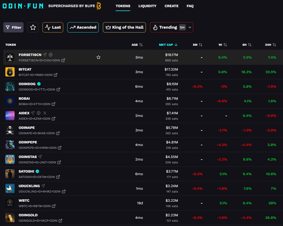 我感受到 #ODINFUN 第二春来了

告诉我买那个
我要买一个来Build-Build
1.市值不能太高不然没空间
2.筹码结构健康（不能太分散）
3.地推要强-公域我可以来帮忙
4.名字要好-故事没有我能给你加
5.差不多了就这样要求🐈‍⬛🐈‍⬛🐈‍⬛🐈‍⬛
📊 刚看了下 ODIN·FUN 最新数据

• 24h 交易量：52.09