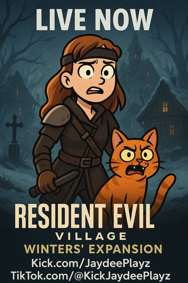 LIVE NOW!
The Winters’ chill is back… and it’s terrifying. 
Diving into the Resident Evil Village DLC! expect horrors, haunts, and good screams.

Kick.com/JaydeePlayz
TikTok.com/@KickJaydeePla…

Come hold my virtual hand. I’m scared.