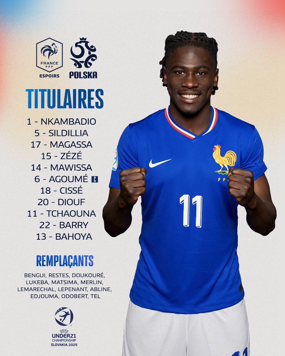 Un seul objectif : la qualification en quart de l’Euro Espoirs 👊

🇫🇷🇵🇱 à 18h sur W9 et beIN SPORTS 1 📺

#FRAPOL | #U21EURO