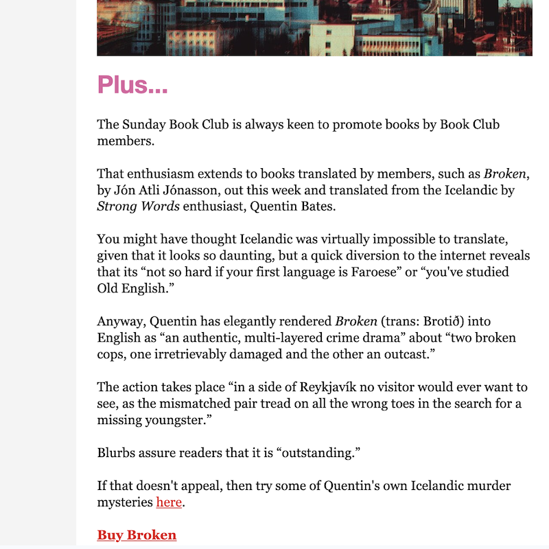 Quentin Bates (@graskeggur) on Twitter photo We got a mention in the excellent <a href="/StrongWordsMag/">Strong Words Magazine</a> newsletter at the weekend, and I could hardly be more chuffed. <a href="/CorylusB/">Corylus Books</a> We got a mention in the excellent <a href="/StrongWordsMag/">Strong Words Magazine</a> newsletter at the weekend, and I could hardly be more chuffed. <a href="/CorylusB/">Corylus Books</a>