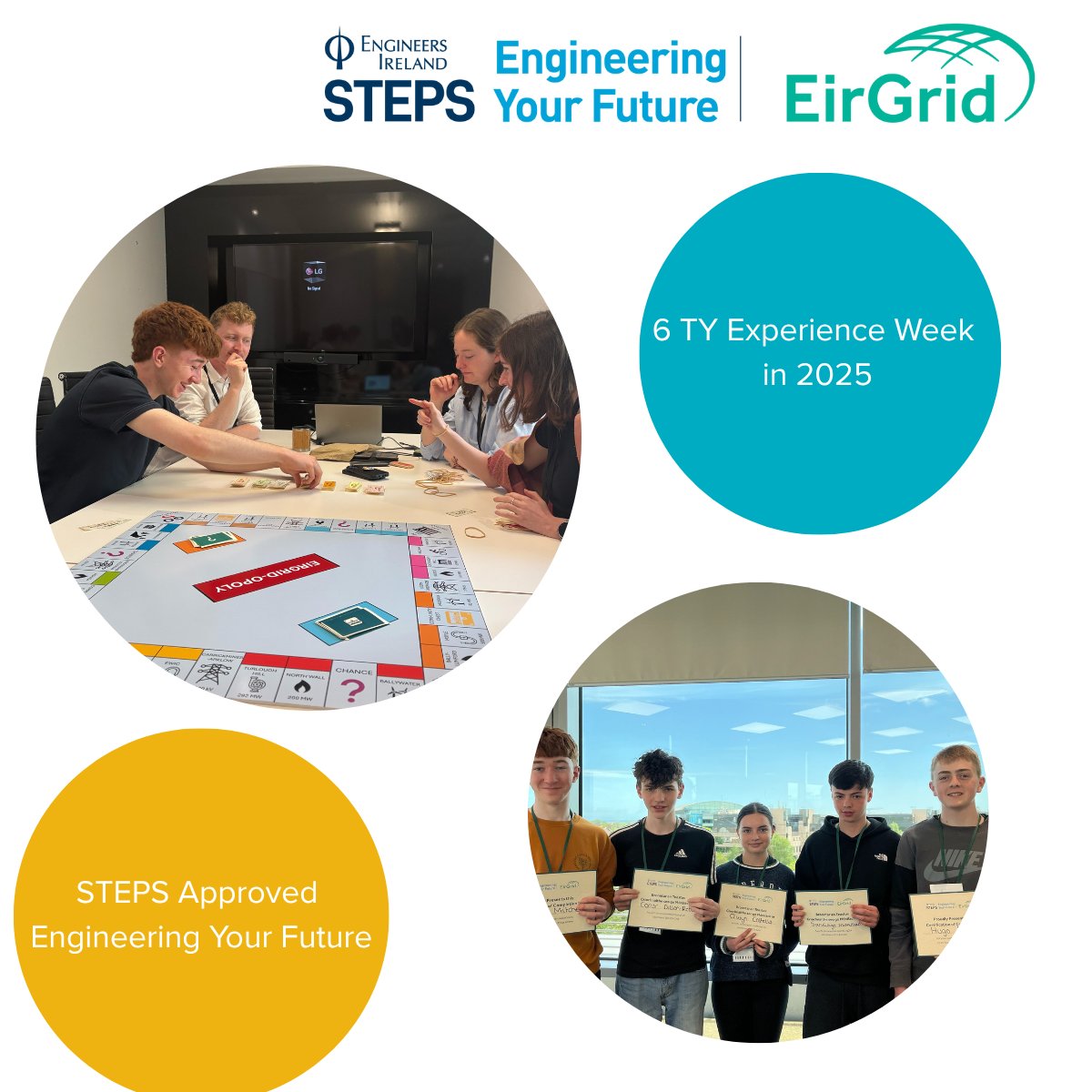 EngineerIreland's tweet image. Congratulations to Eirgrid on their successful TY experiences!

Eirgrid ran six weeks of TY experiences with fun activities, talks and demonstrations. These were run as part of the part of the STEPS Approved Engineering Your Future experience. 

#EngineeringYourFuture