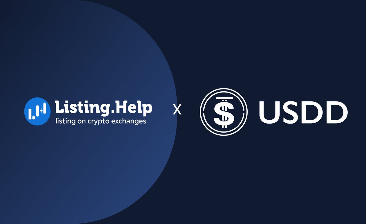 ListingHelp_UK's tweet image. USDD and Listing.Help Announce Exciting Collaboration
We are thrilled to share that USDD, a top decentralized, over-collateralized stablecoin that ensures 1:1 peg to the US dollar, has partnered with , the leading agency for cryptocurrency…